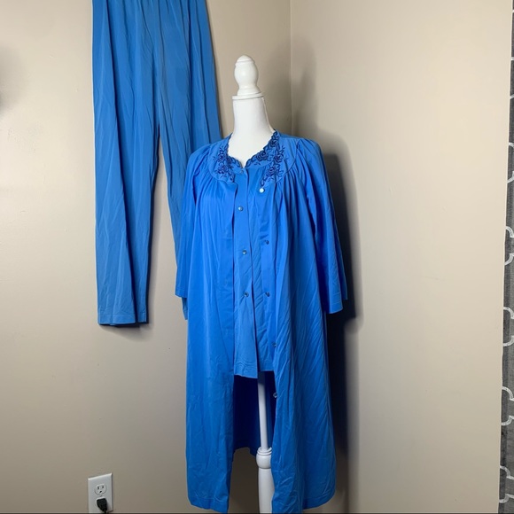 Other - VTG SHADOWLINE Blue 3 Piece Pajama Set